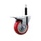 Service Caster 4'' Red Poly Swivel 3/4'' Expanding Stem Caster Total Lock Brake SCC-EXTTL20S414-PPUB-RED-34 - alternate 1
